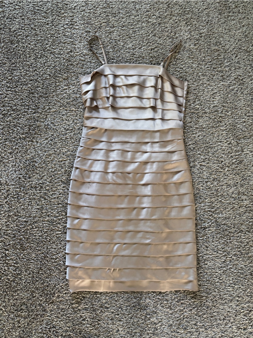 Champagne Satin Bandage Bodycon Dress